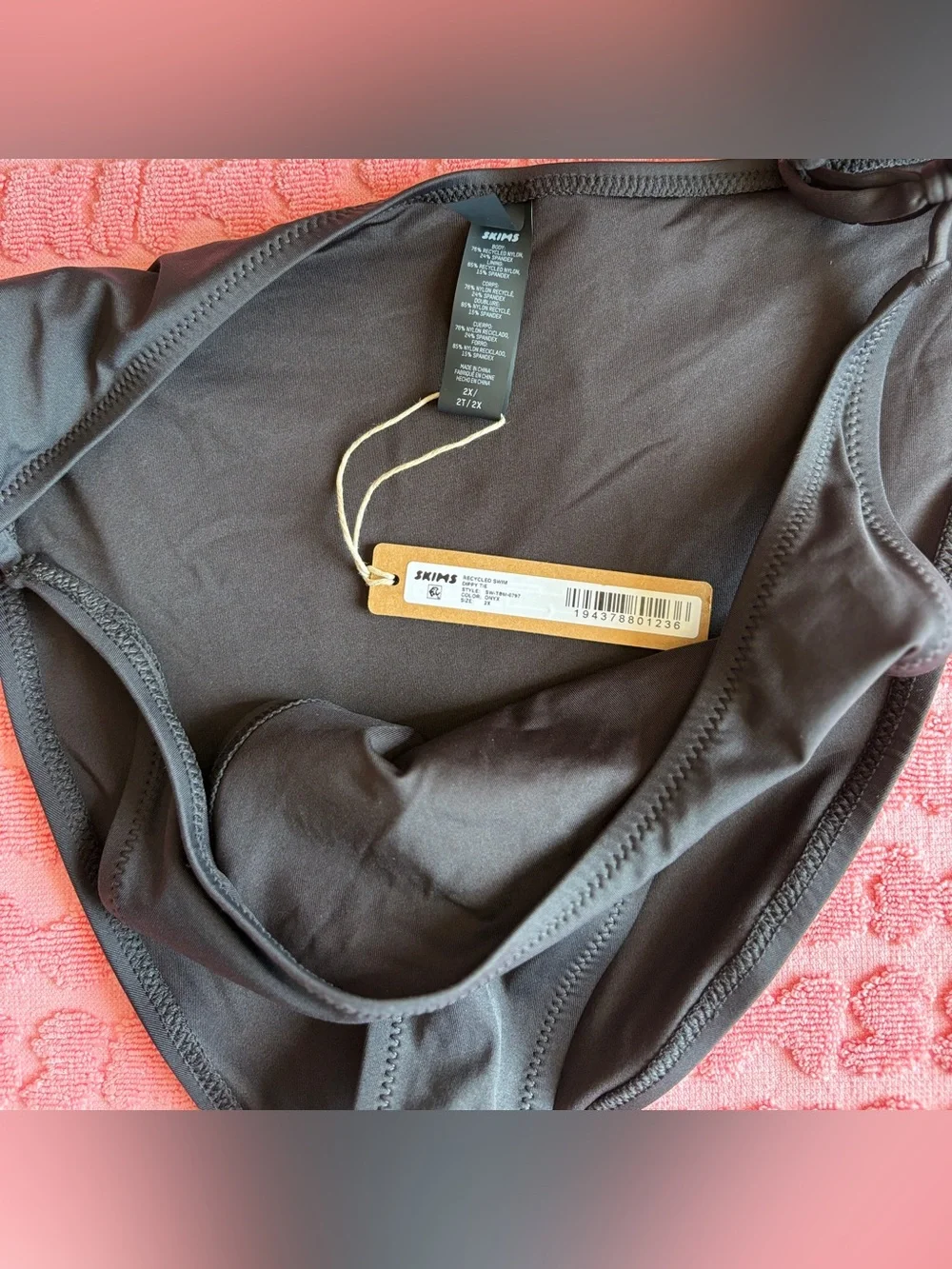 SKIMS Recycled Swim Dippy Tie Bikini Bottom | Onyx | 2X | NWT 🏷️